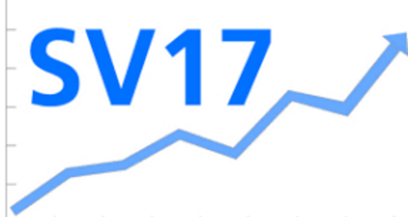 SV17 Logo: nach oben laufende Statistikkurve